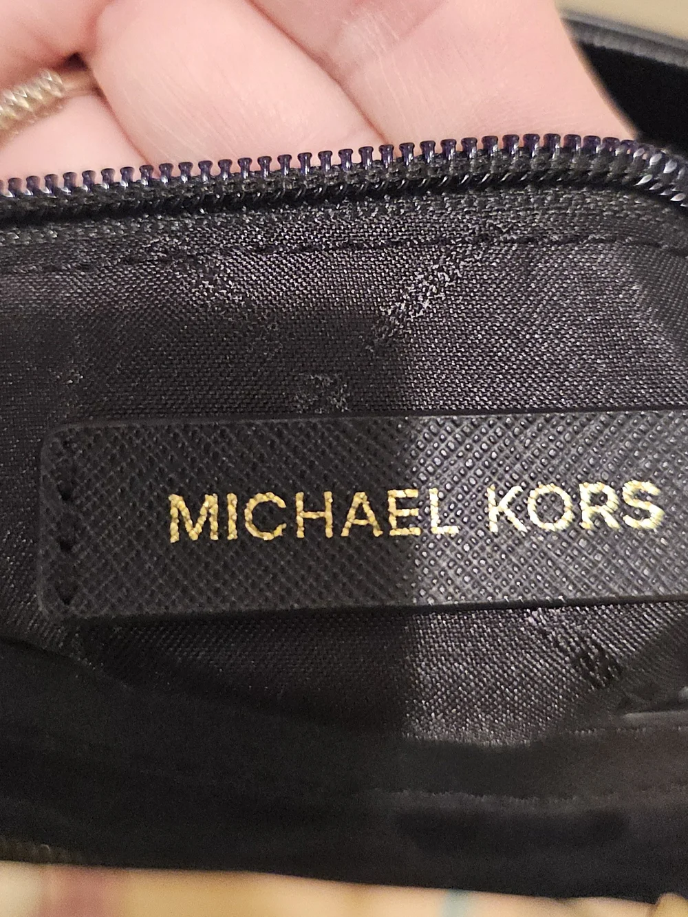 Michael Kors Black Leopard Jacquard Shoulder Bag with Gold Hardware
